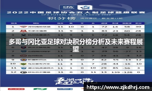 多哥与冈比亚足球对决积分榜分析及未来赛程展望